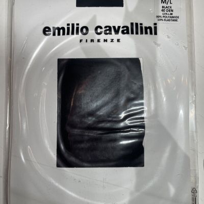 Emilio Cavallini Women's Black Tights Stockings Hosiery 40 Denier Size M/L New